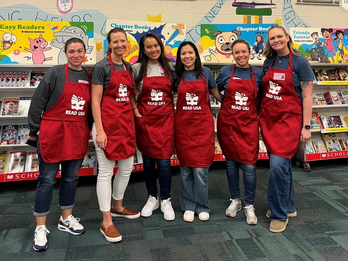 Group volunteers at book fairs